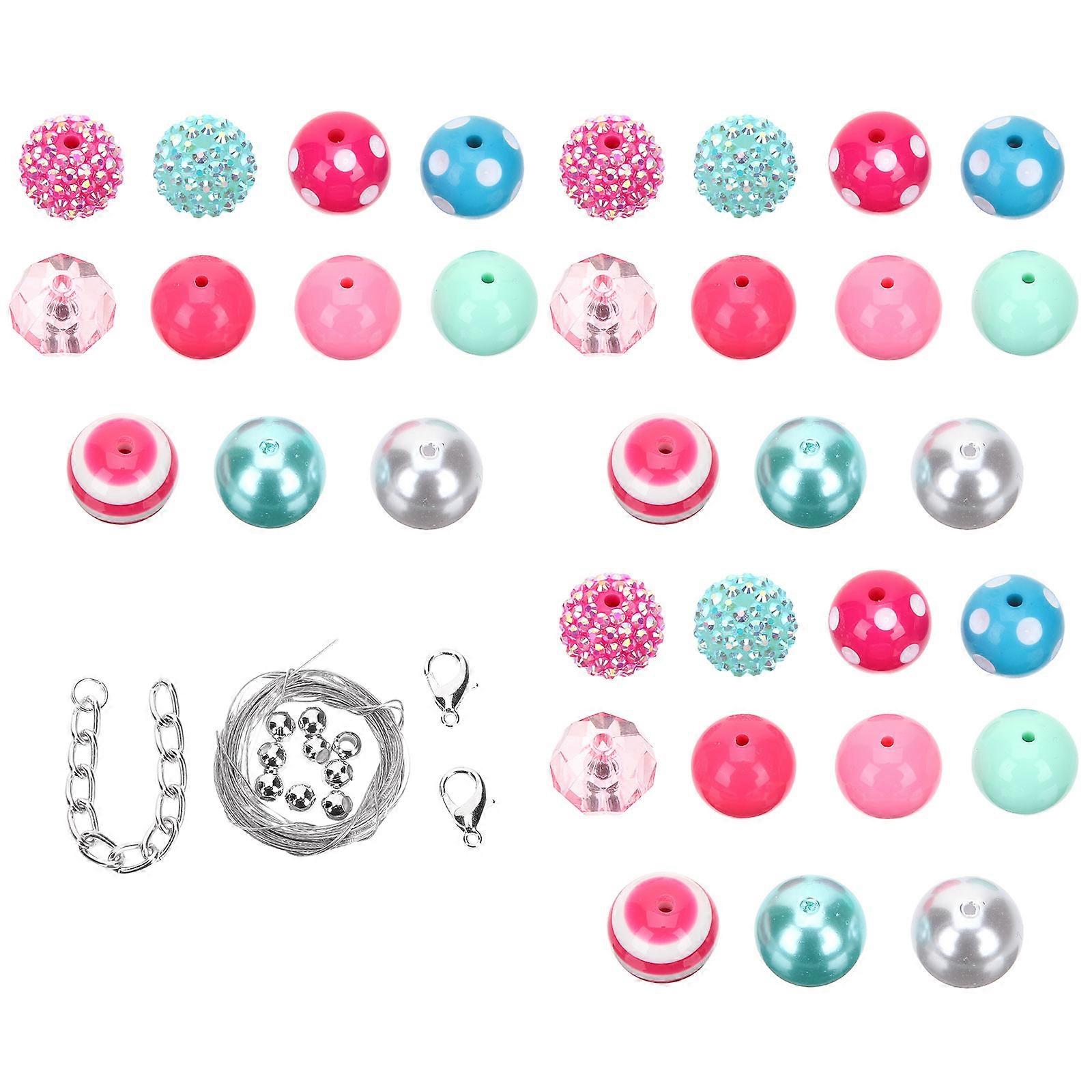 Beads For Diy Craft Enthusiasts Multi Colored 2x2cm Resin Round Design Anniversary 50Set