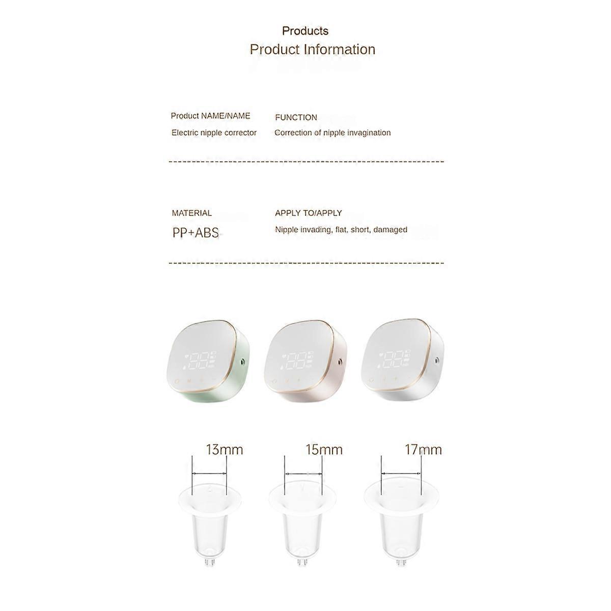 Electric Inverted Nipple Corrector Portable Niplette Correct Flat and Inverted Nipples with Ease to Help Breastfeeding-B