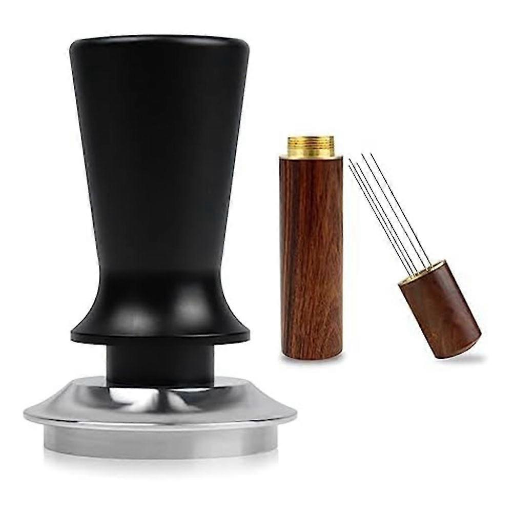 Espresso Tamper 51mm & Espresso Stirrer, Espresso Tamper, Calibrated Spring Loaded Hand Tamper Stainless Steel Base