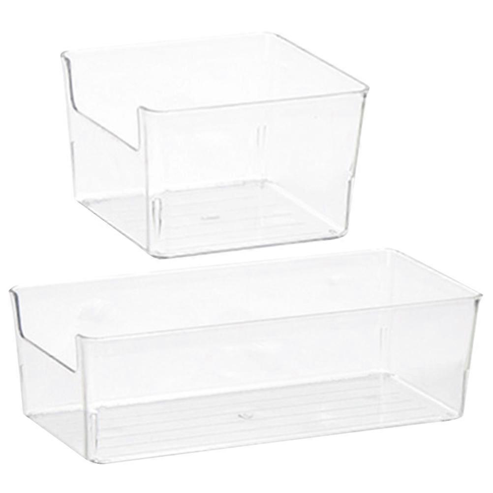 透明スタッカブルデスクトップ引き出しオーガナイザー化粧品、事務用品、小物用収納ボックス2個、省スペースデザイン