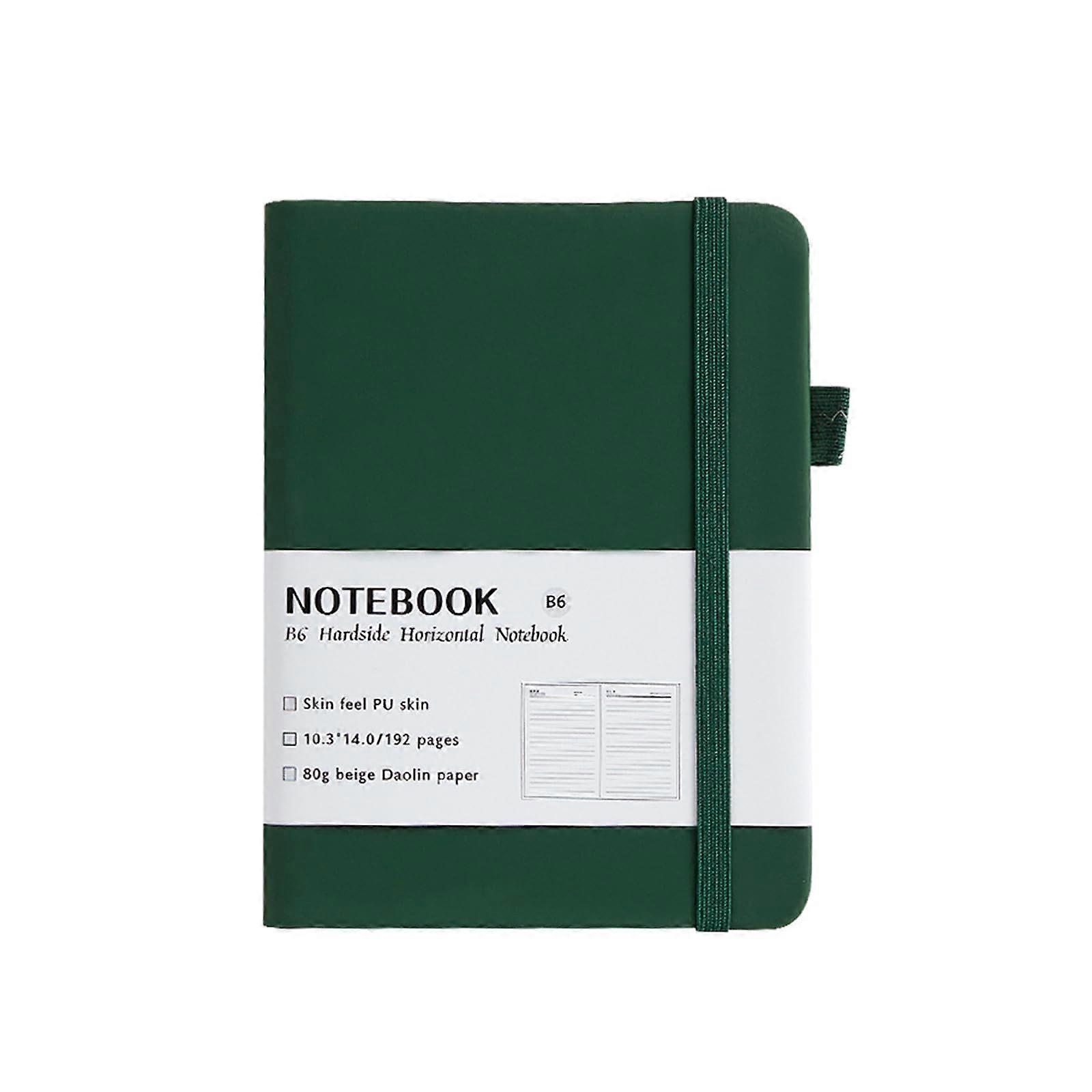 Hardcover leather notebook, 192 pages, wide ruled, small paper notebook, diary, pocket notepad for writing, 140 x 100 mm