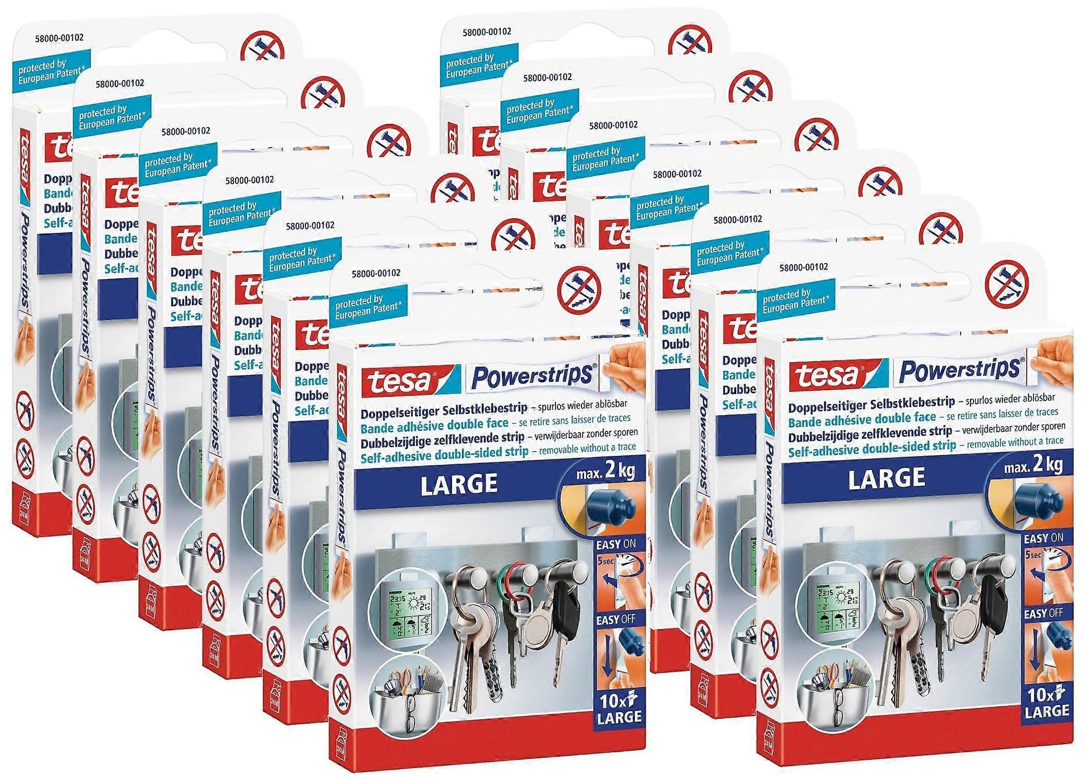 Powerstrips® Large for max. 2kg, pack of 10 strips (2 packs)