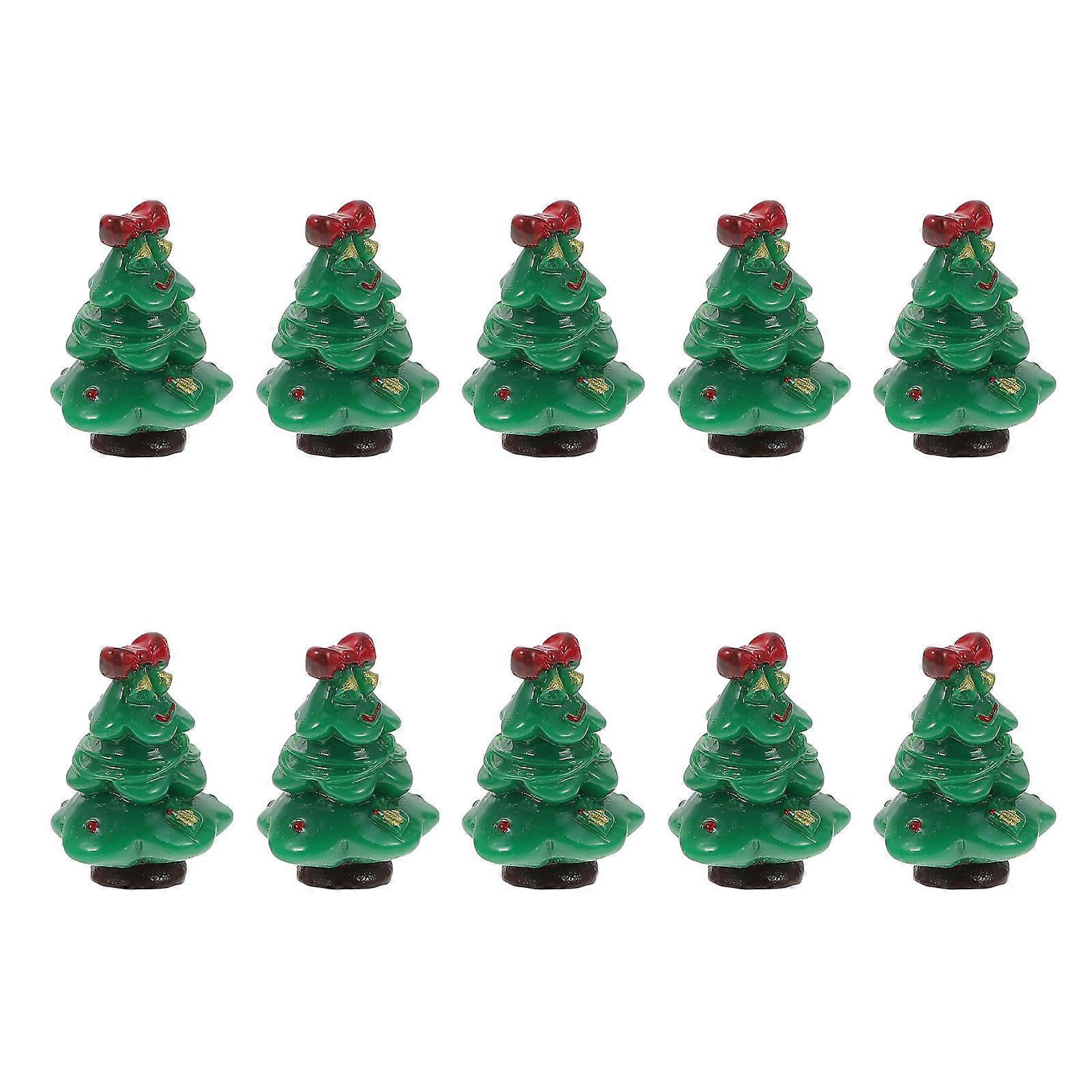 Artificial Pine Stems Resin Tree Decor Christmas Celebration Home Decoration 2.5X2.5X1.8CM 10Pcs