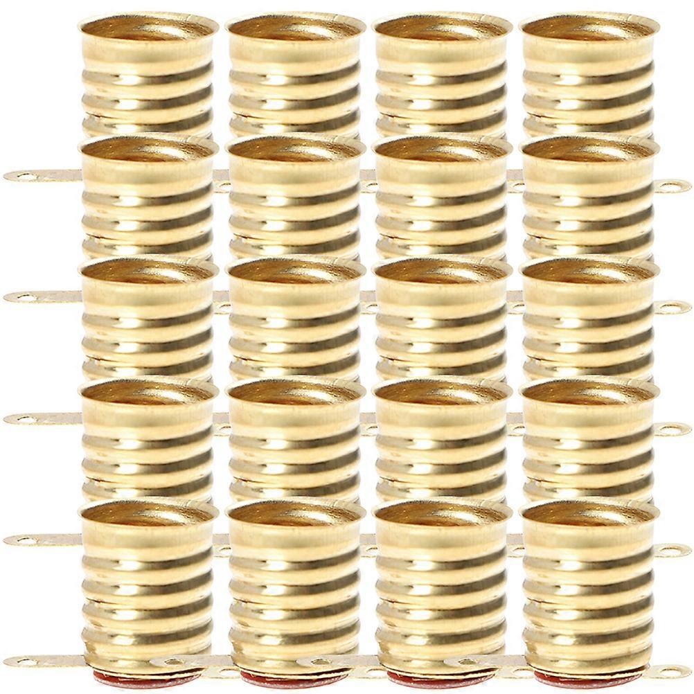 Lamp Mount Base Adaptor Lamp Socket For School Science Labs Physics Teaching 1.90X1.20X1.00CM Brass 50Pcs