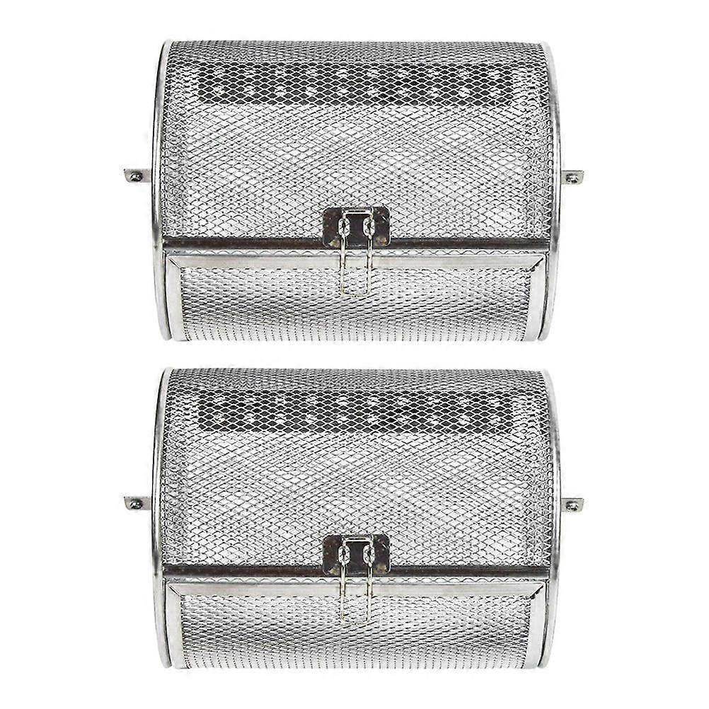2 Pz In Acciaio Inox Gabbie Alla Griglia Forno Patatine Fritte Cestino Cucina Strumenti Per Arrostire