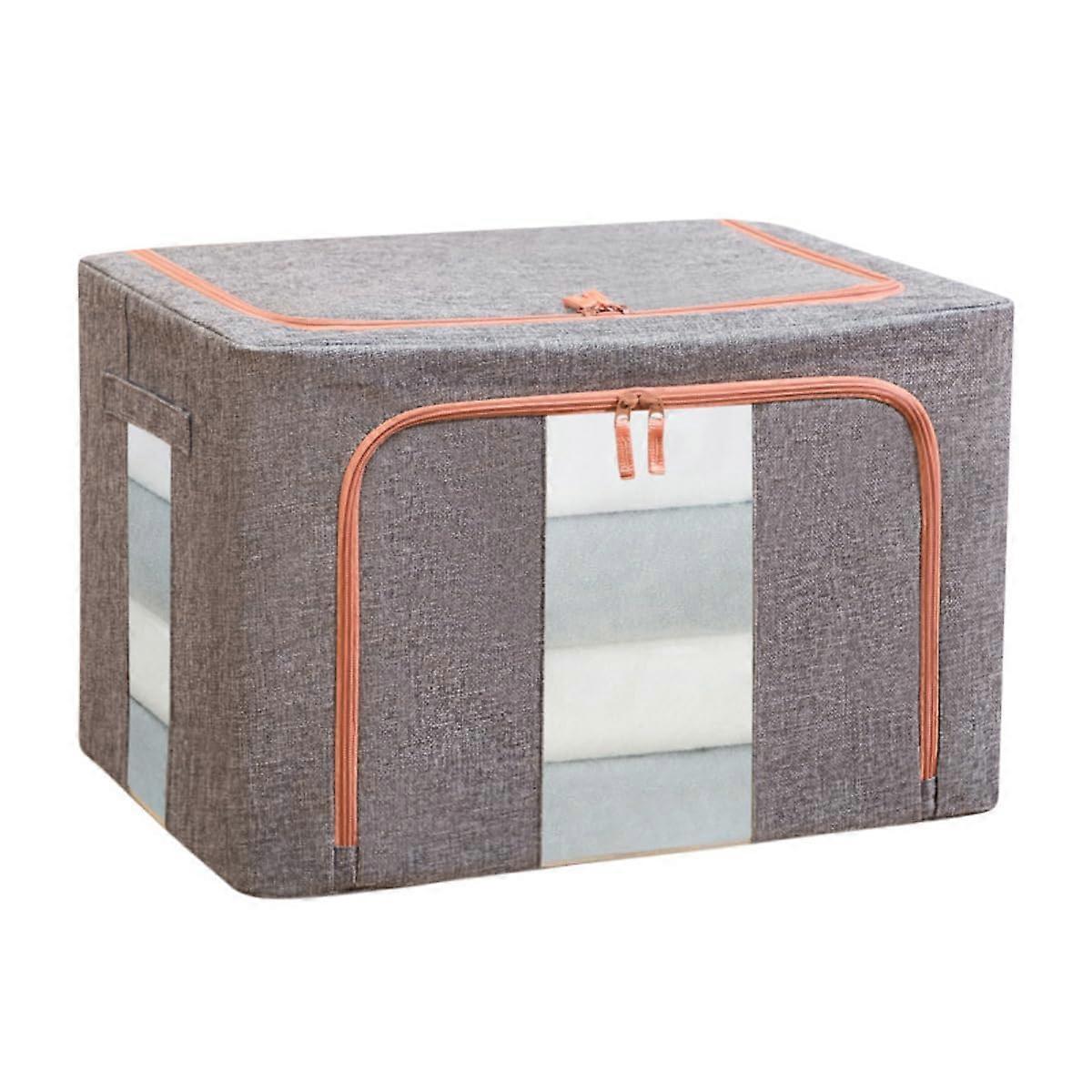 Large storage bag with lid, reinforced handles, foldable, underbed, gray 22L (39x29x20cm)