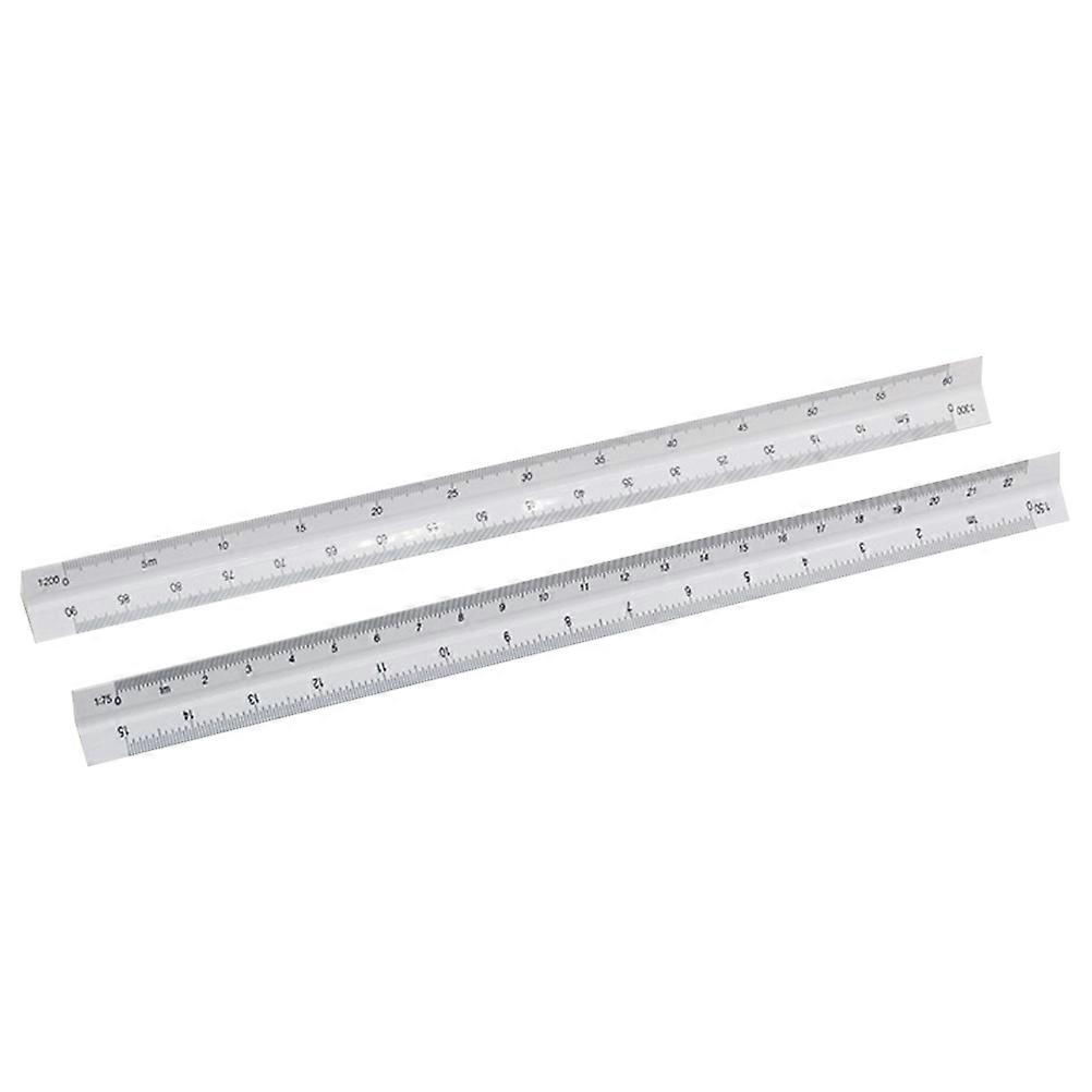 Engineering Scale Ruler Three-Edged Scale Ruler Size Measurement Professional Grade Teacher Home and Office Supply 30CM Small Proportion 2Pcs