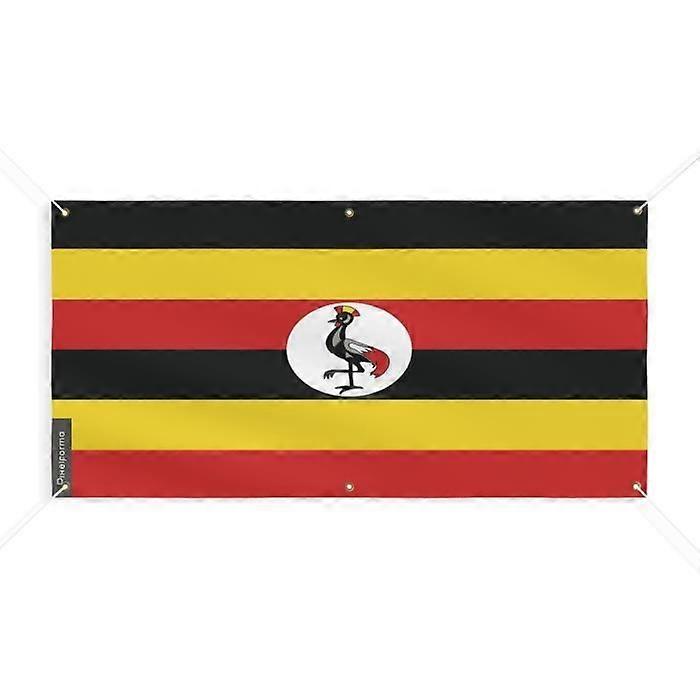 Uganda Flag Banner 6 Grommets 170x340cm Polyester
