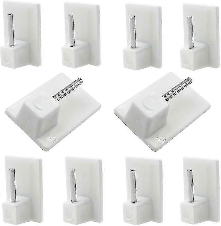 Self Adhesive Hooks,50Pcs Plastic Sticky End Window Hook for Net Curtain Rods