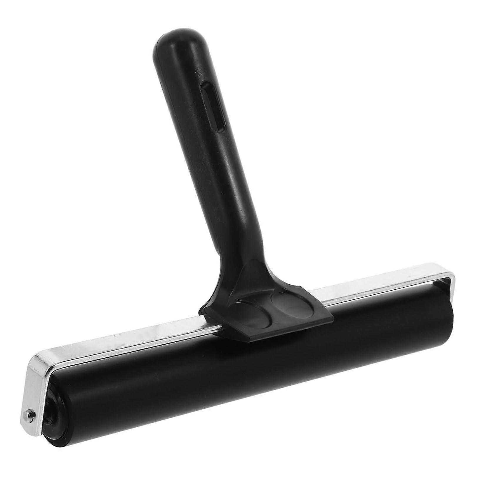 Print graphics with roller brush, punching roller tool, tape construction roller, ink stamp tools