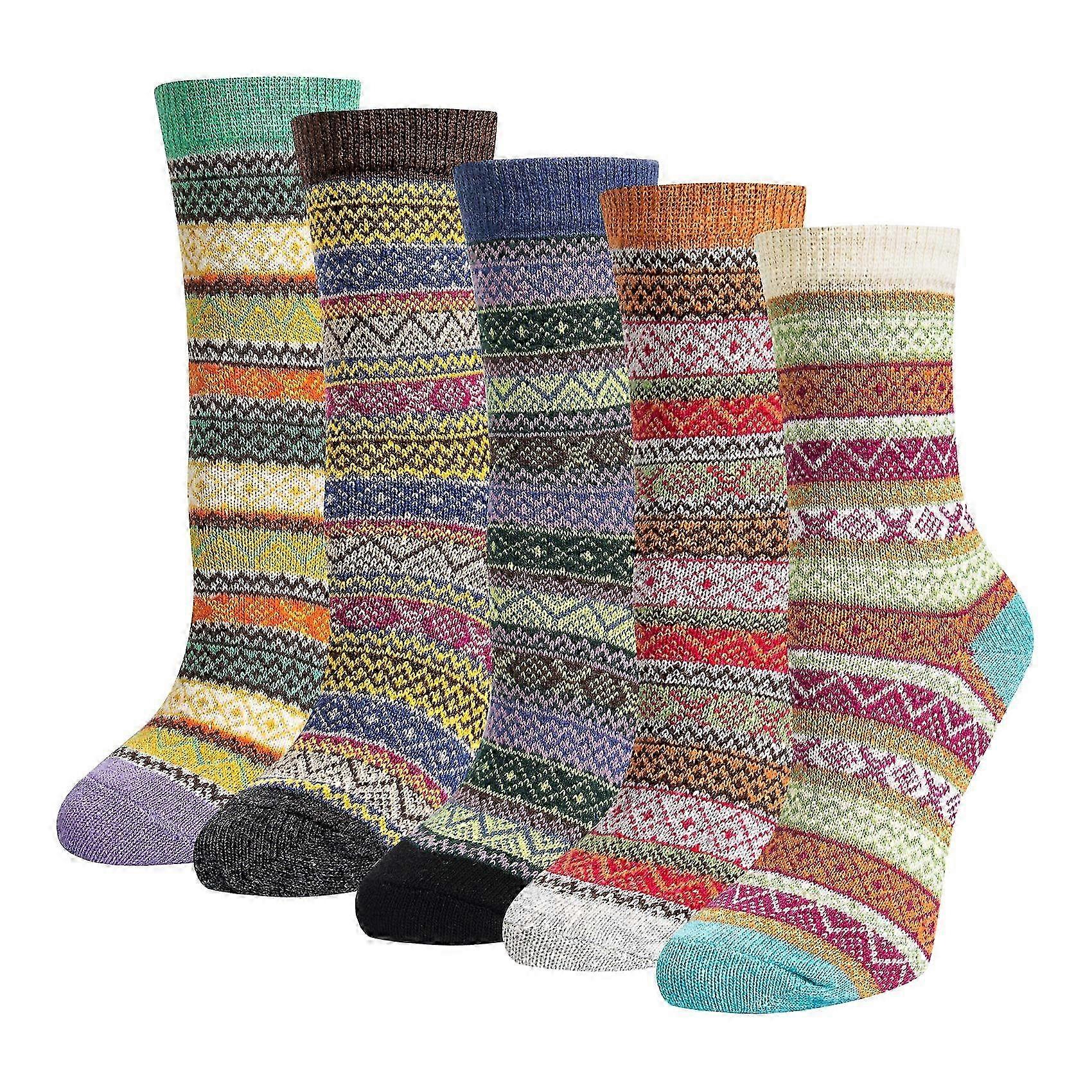 HG 5 Pairs Merino Wool Socks – Women’s Thick Thermal Crew for Hiking & Winter