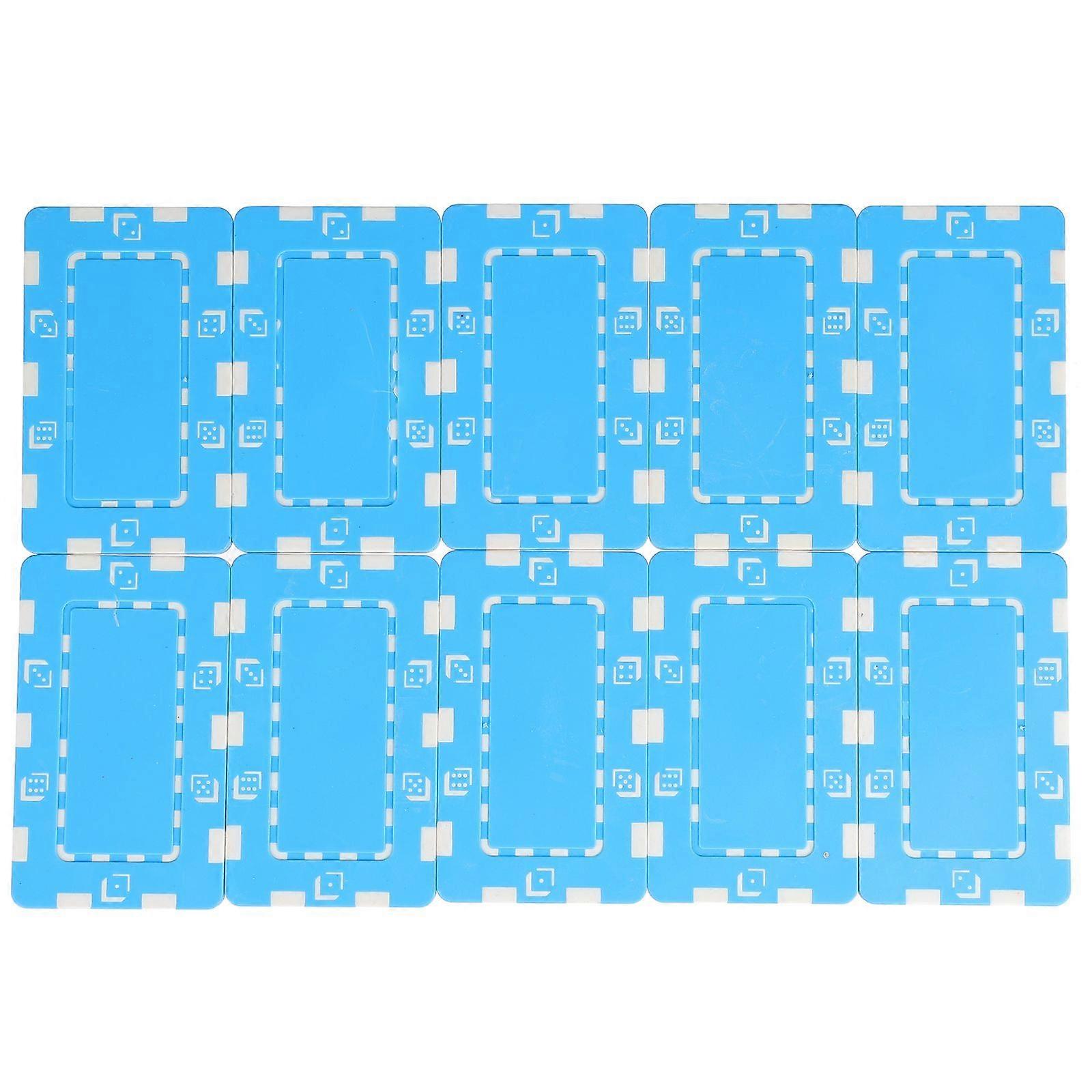 10pcs Rectangular Texas Poker Chips Game Coins Toys Mahjong Game Chips Props