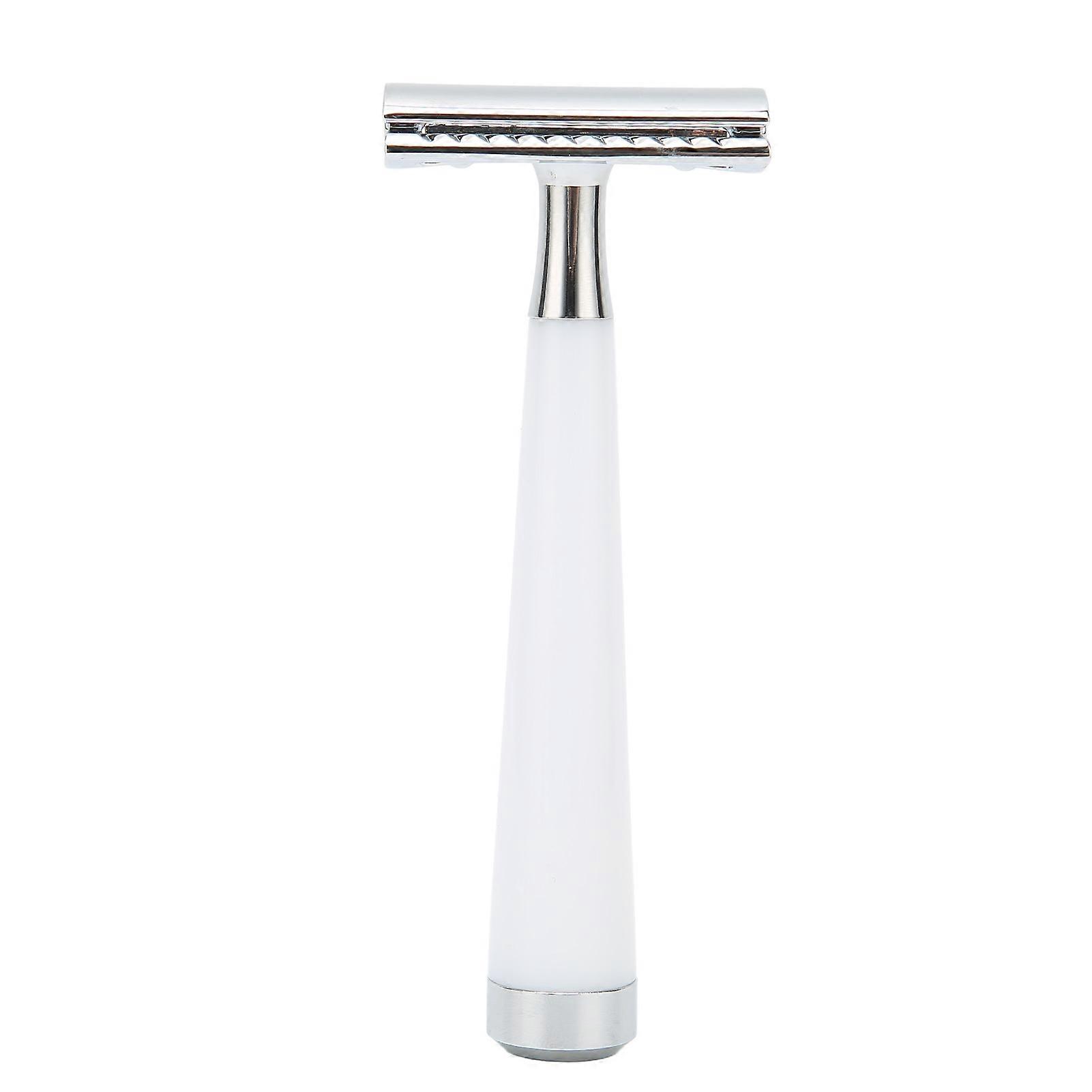 Manual Razors Fast Shave High Safety Double Edged Stable Sliding Easy to Use Long Handled Razors for Home Barber SalonWhite