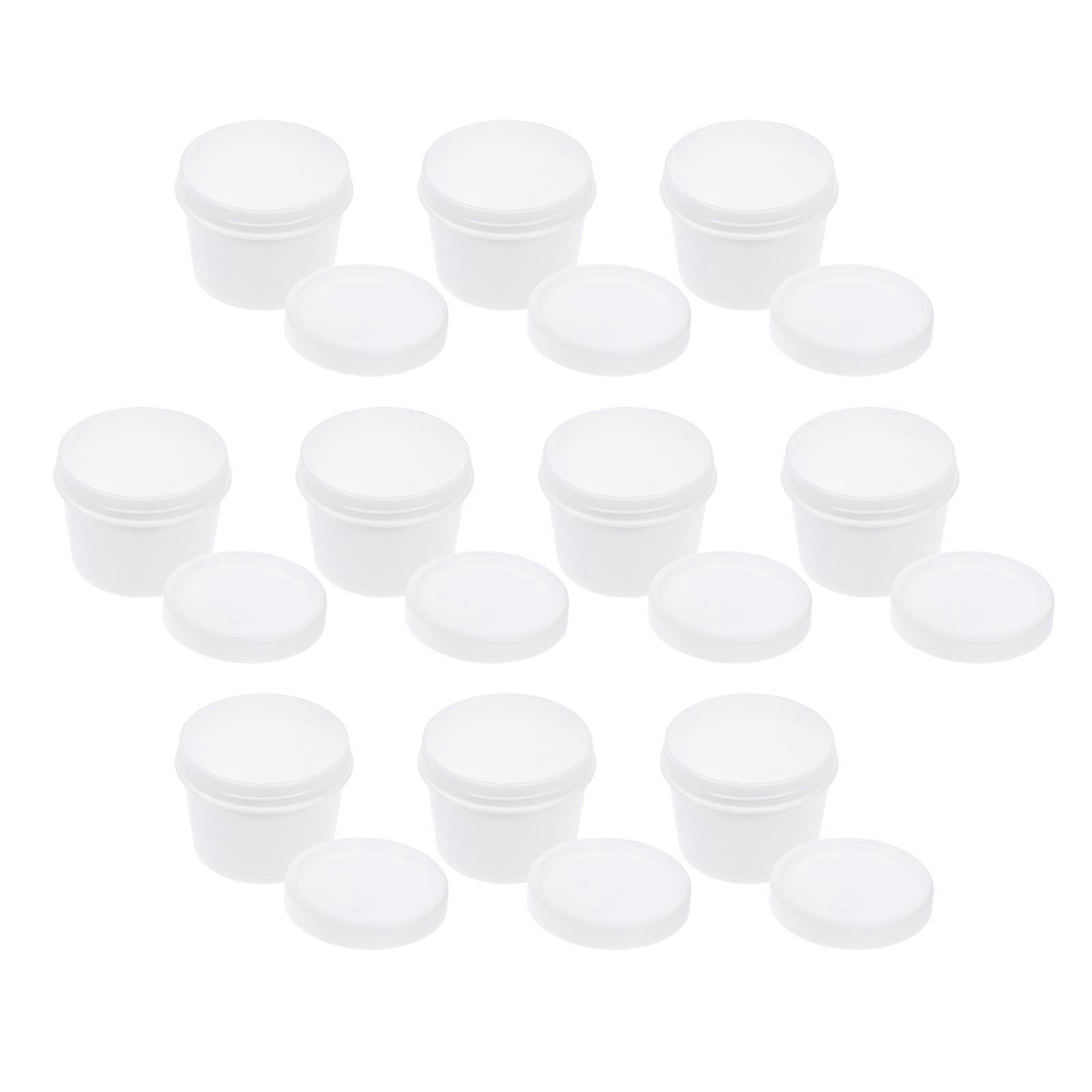 White Plastic Ice Cream Containers with Lids for Kitchen Use 100g Size Set of 10 Pieces