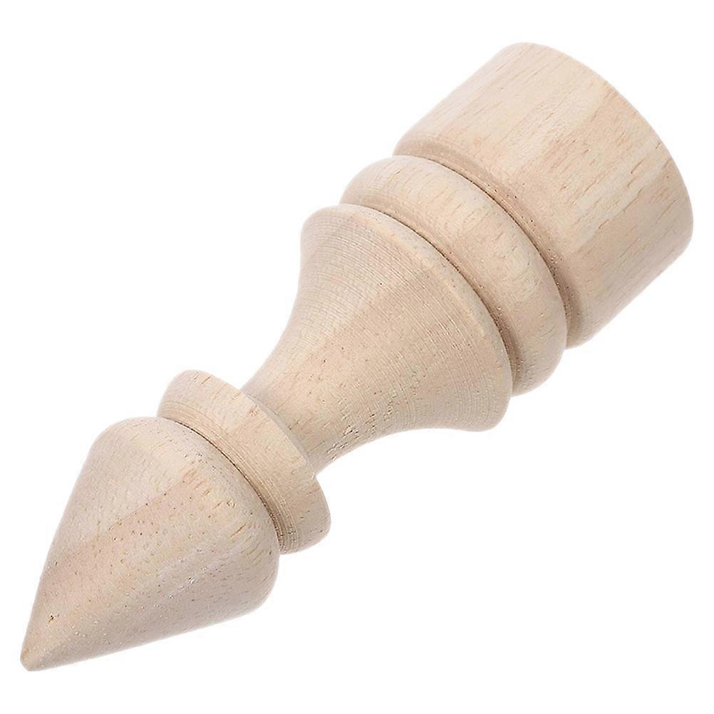 Khaki Wood Lamp Finial for Decoration Unique Column Design Versatile Furniture Pairing Smooth Finish 4x10cm