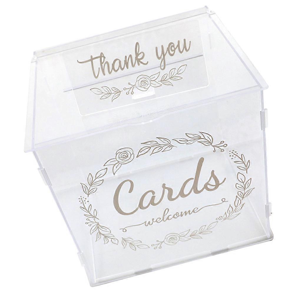 Acrylic Wedding Card Box with Lock, Transparent Design for Reception Message Holder, Decoration for Engagement Parties and Weddings