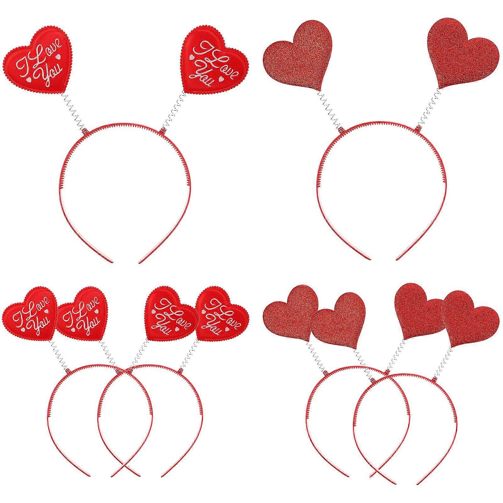 Valentines Day Accessory Heart Headband Hair Decoration Party Style Red 6Pack