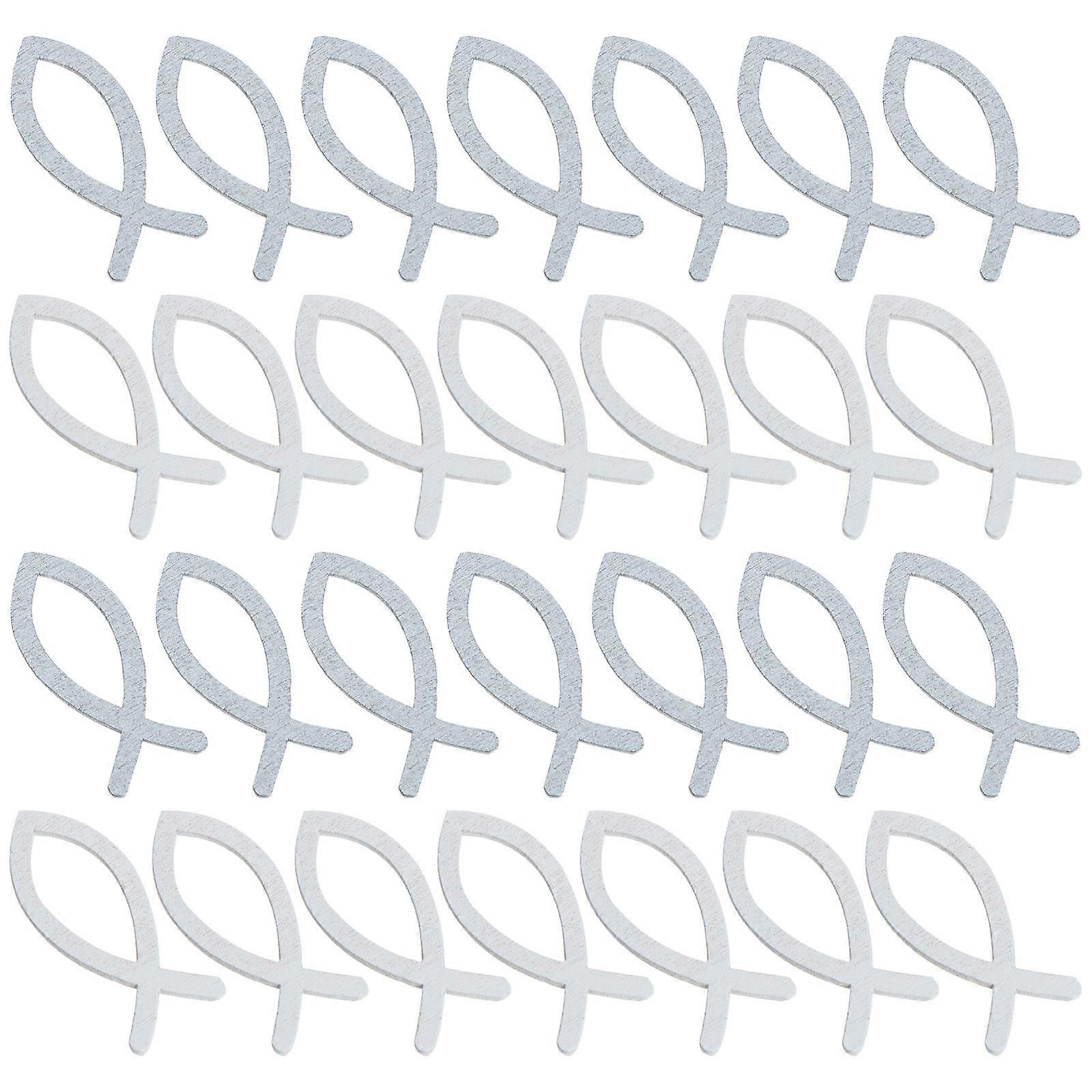 100pcs Wooden Fish Cutouts for Baptism Craft Decorations – Durable Multi Functional Design for Christening Ceremony, Home, Church or Office Table