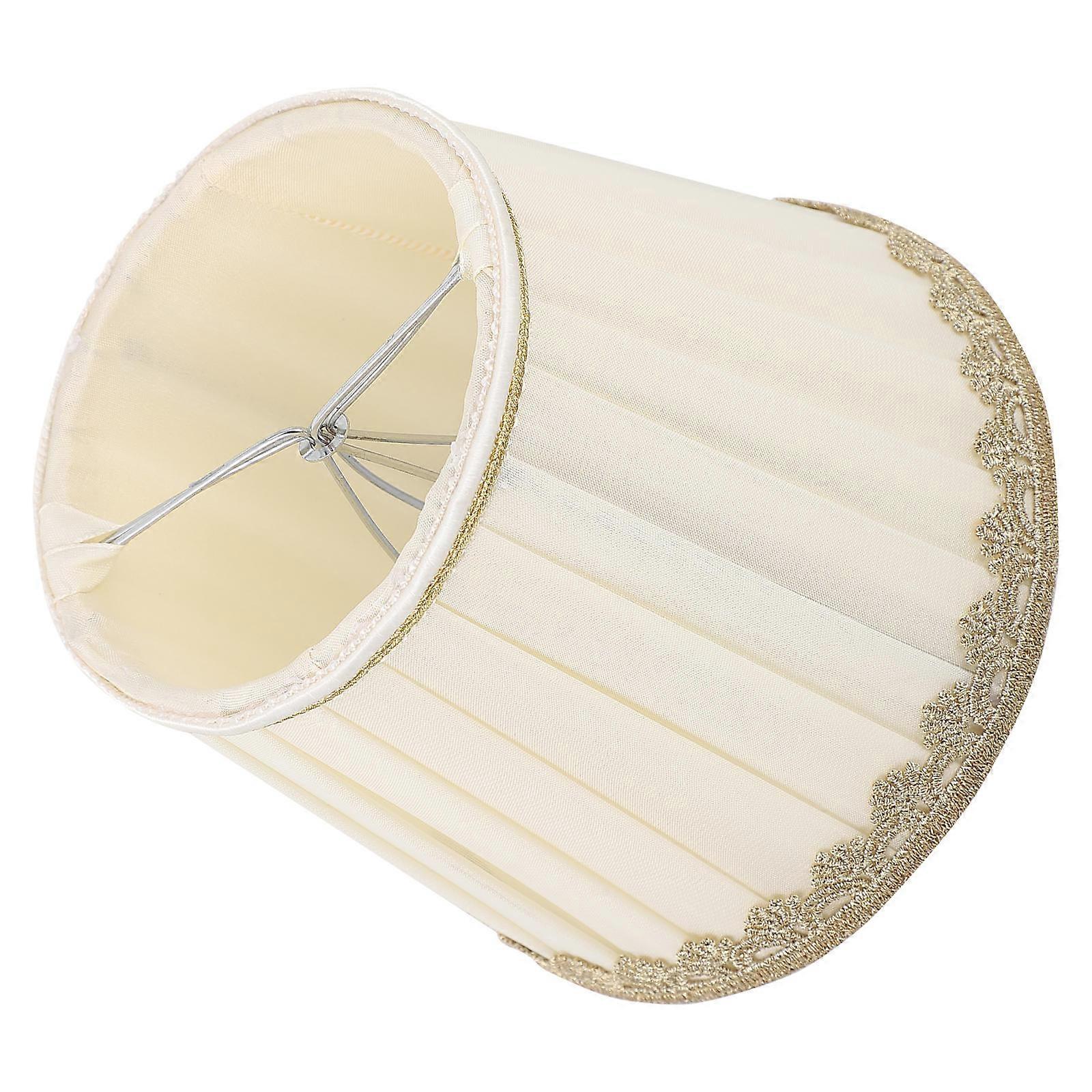 Pleated Lampshade Chiffon Craft Light Cover Replacement Accessory Edge 14.50x12.00x11.00CM Create Warm Atmosphere 1Pcs