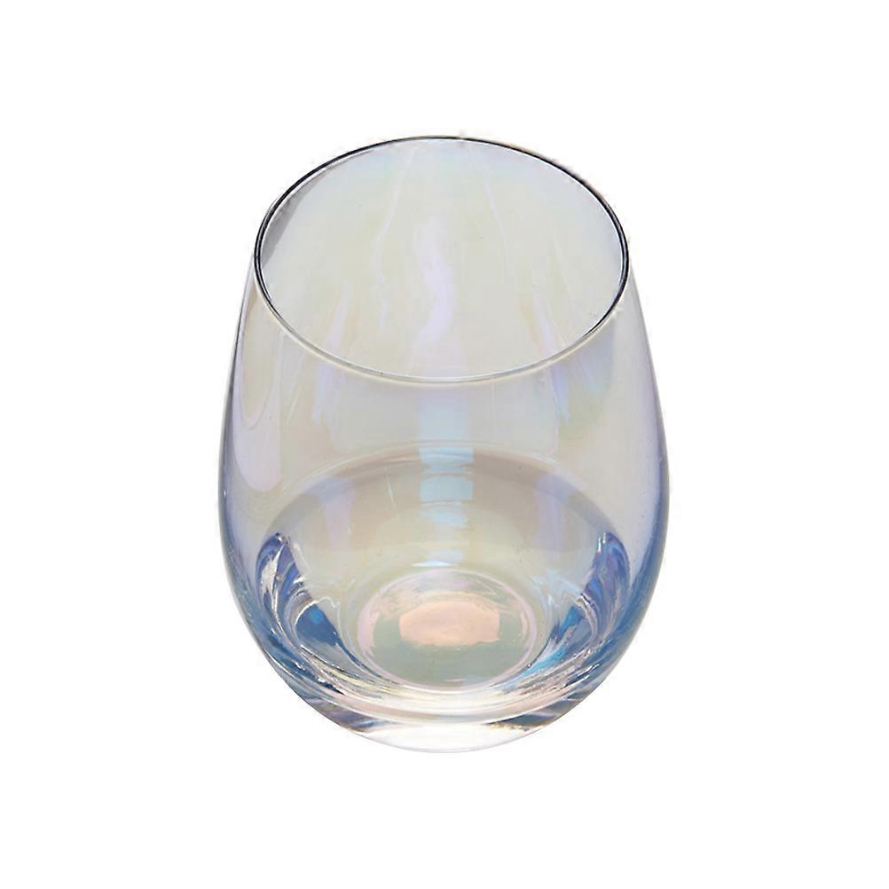 Belly Shaped Glass Cup Transparent Drinking Cup Ion Plated Material Daily Use Holding Beverages Gradient Color 1Pack