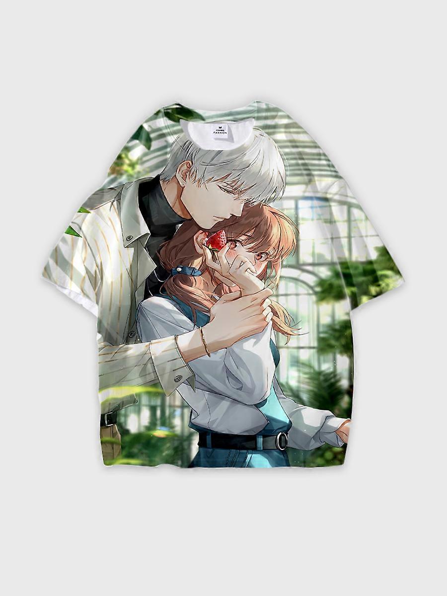 T-shirt round neck Role Pattern loose short sleeve B398