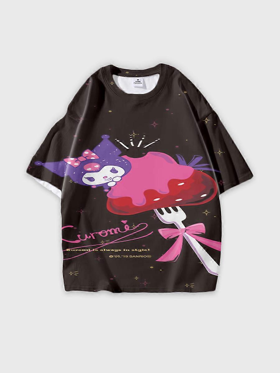 T-shirt round neck Cartoon Pattern loose short sleeve B39