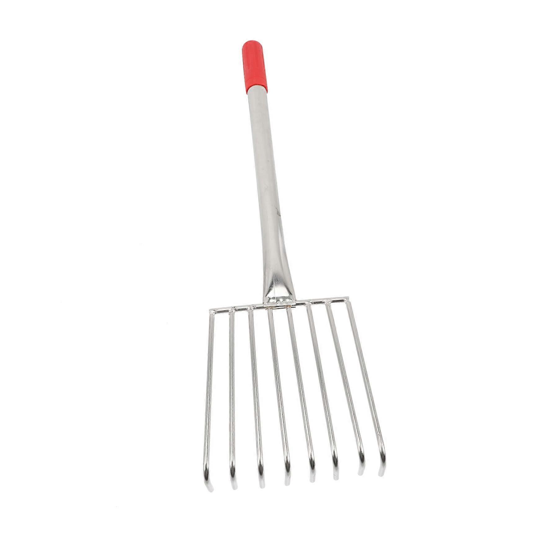 Hand rake with teeth, garden rake with nonslip grip for beach and garden work, suitable for digging clams and loosening soil.