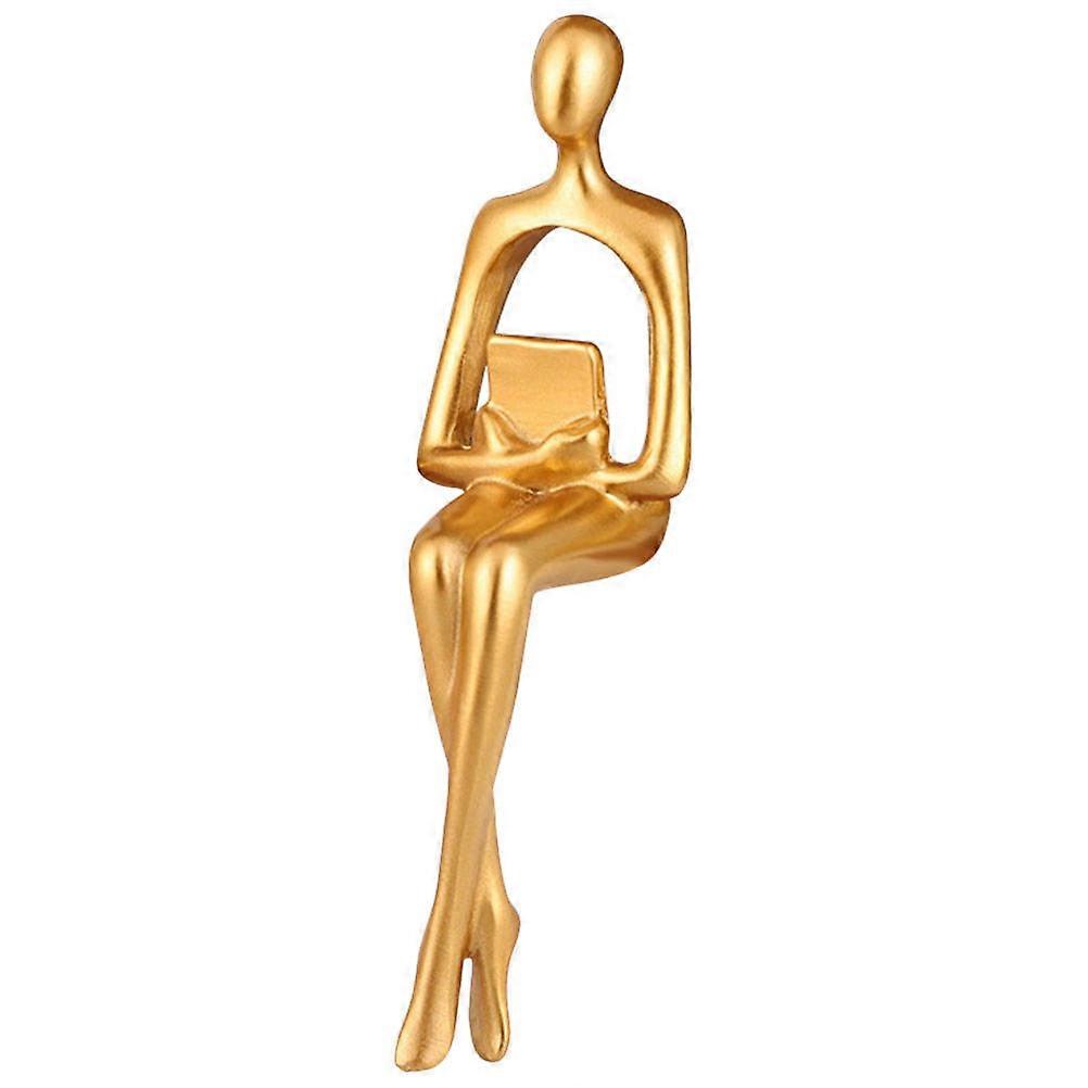 Abstract Thinker Statue Made of Resin for Decor Golden Color Adds Artistic Charm to Any Space 6.5 Inches