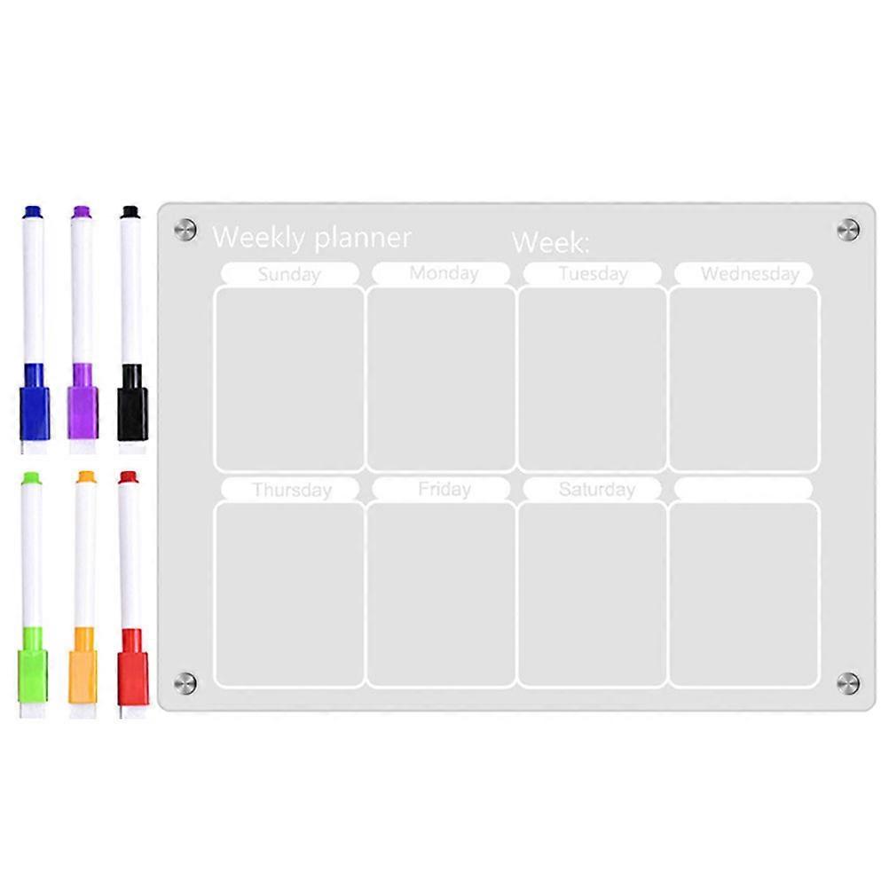 Schedule Writing Board Acrylic Material Smooth Surface Teachers Home Use 29.7X21CM 1Set