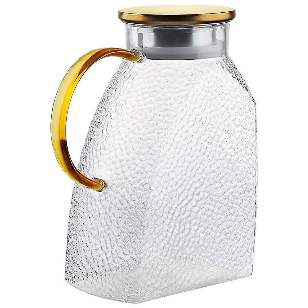 Transparent Glass Pitcher with Lid for Home Use Portable and Suitable for Beverages 8.5 Inches