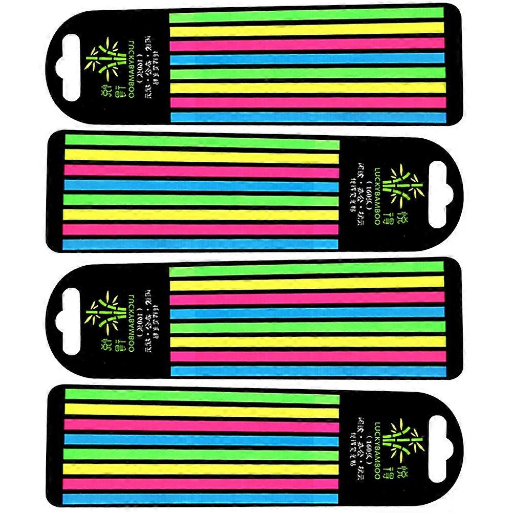Multi Color PET Bookmark Strips for Manicure with Fluorescent Colors 4 Boxes