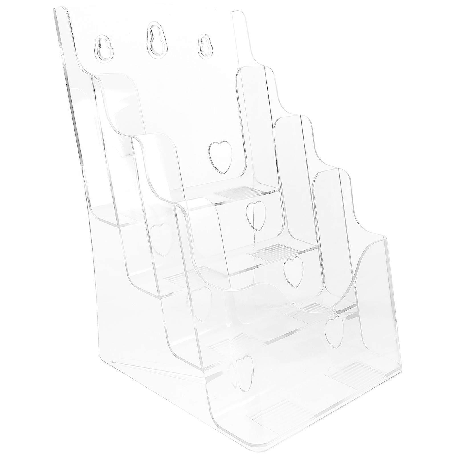 Transparent Acrylic File Organizer for Storage Use with Stable Base and Material 7.87 Inches