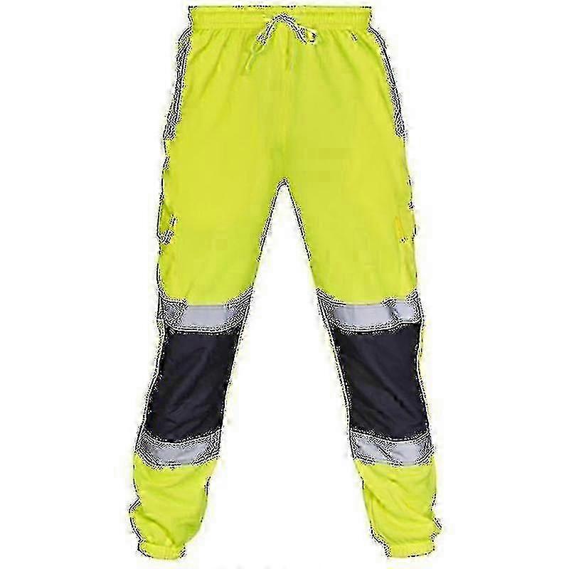 Hi vis elastic waist sweatpants for safety at work