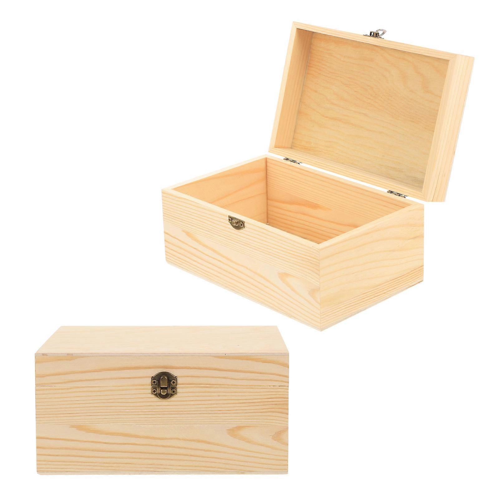 Trinket Box Rectangular Jewelry Container Storage Dustproof Khaki 7.86X5.11X3.93in 2Pcs