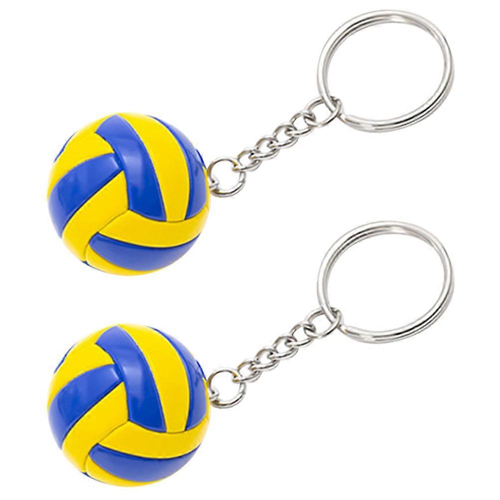 Volleyball Keychain with Pendant Made of Alloy and for Decor 2pcs