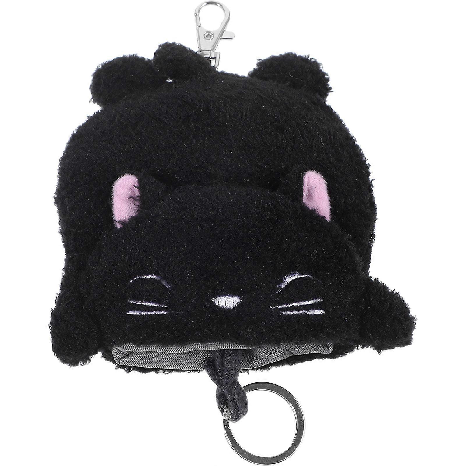 Black Plush Cat Coin Purse for Storage Suitable for All Ages and Occasions 1pc