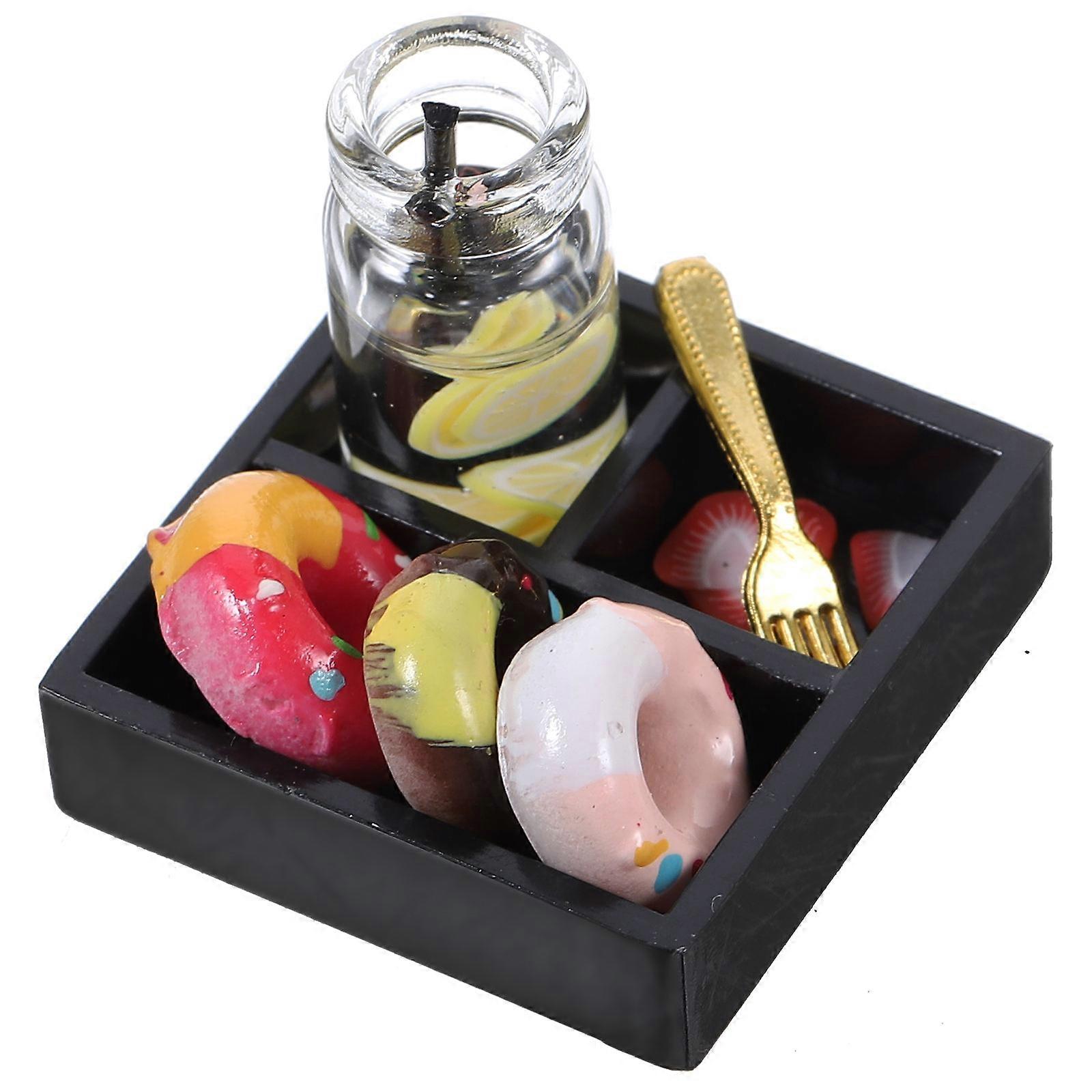 Dollhouse Miniature Snack Model 1 Set Assorted Color Toy Afternoon Tea Theme Collectible Decoration