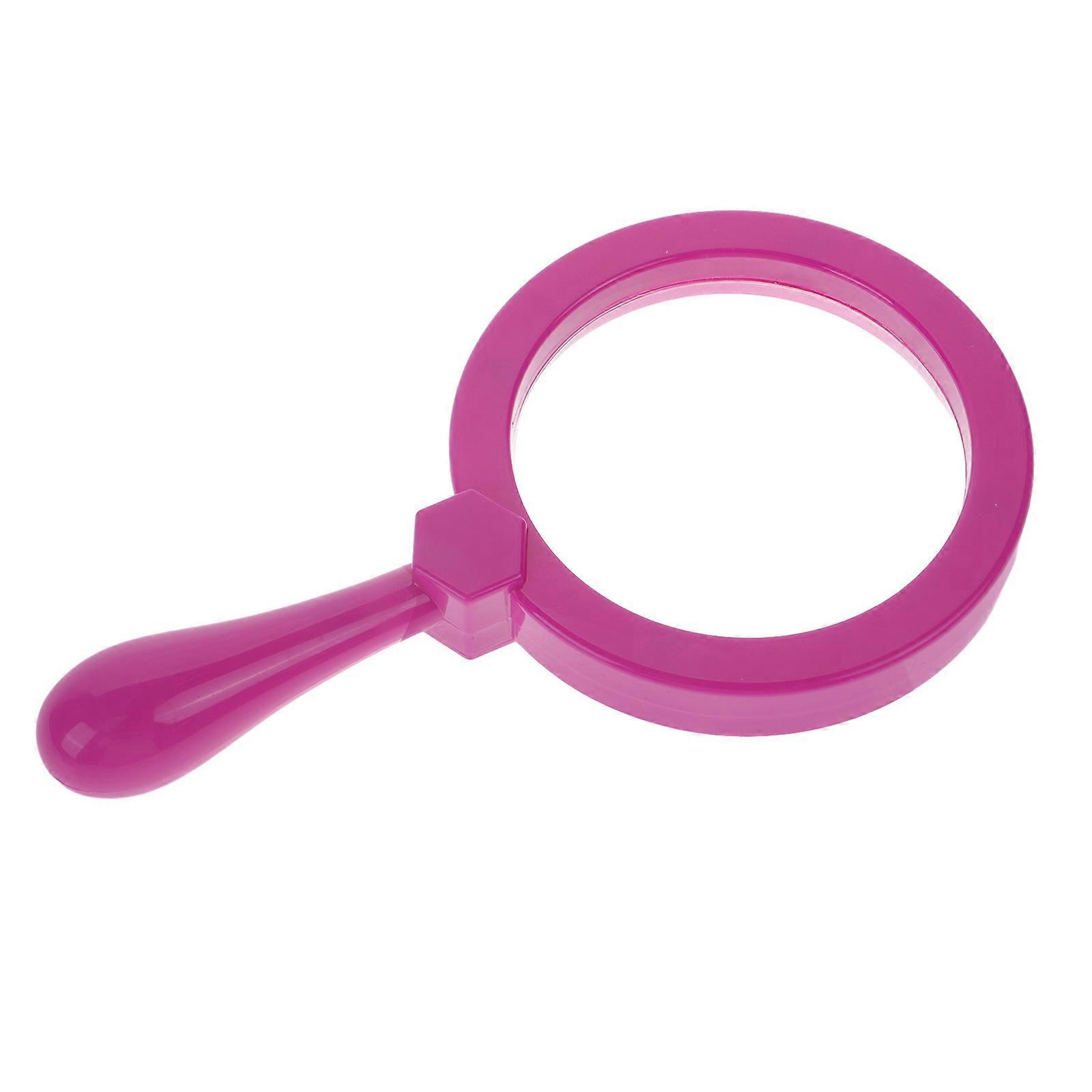 Portable Magnifying Glass for Kids 1 Set Detective Toy with Handle Magnifier Purple