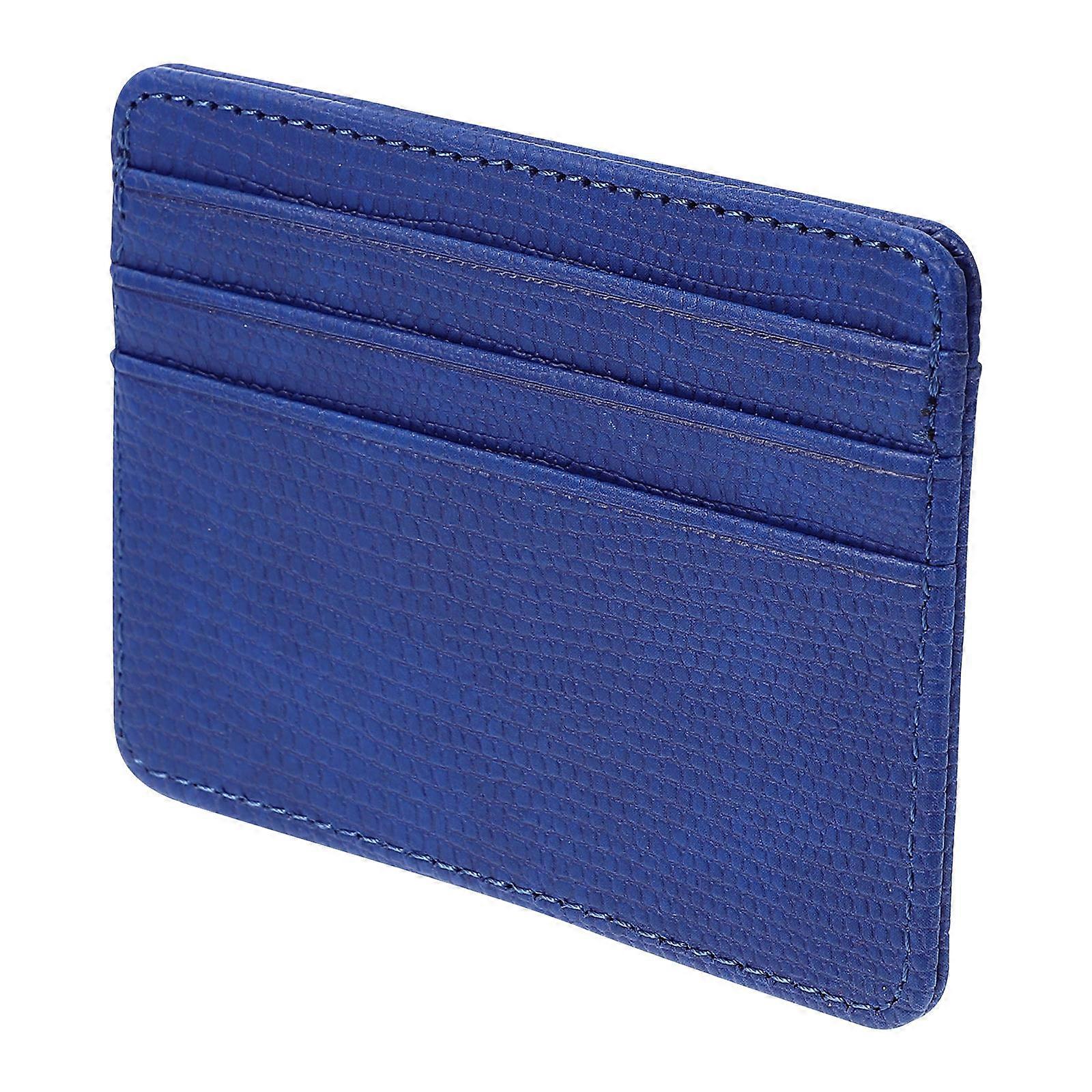Blue PU Card Holder Protection for ID Cards and Documents 1pc