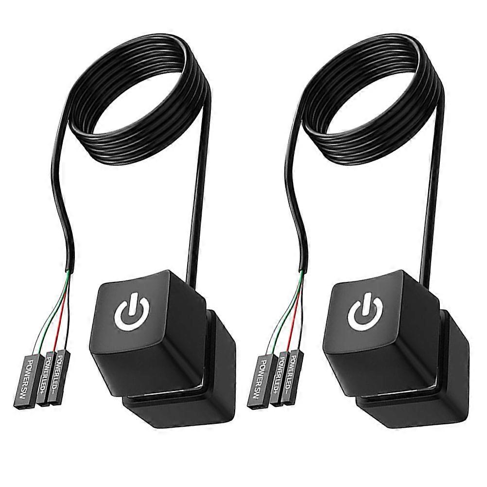 Power Button Extension Cable For PC Parts 2Pcs Ideal For Home Office Cafe Black Designed For Efficient Power Control