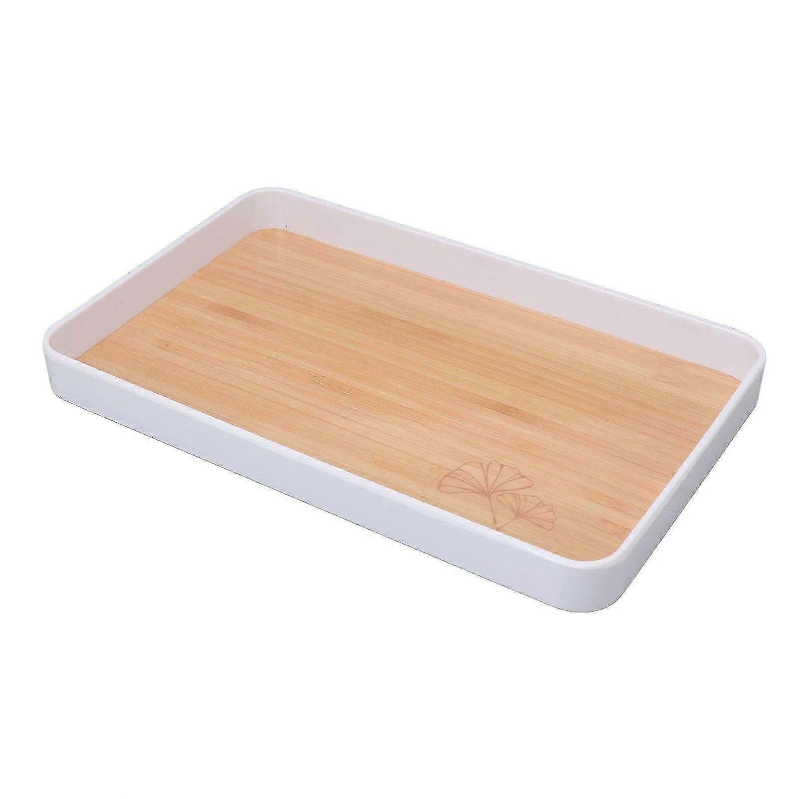 Stackable Rectangular Plastic Serving Tray - Versatile Organizer for Documents, Books & Cosmetics, 30x19.5cm / 11.8x7.7in