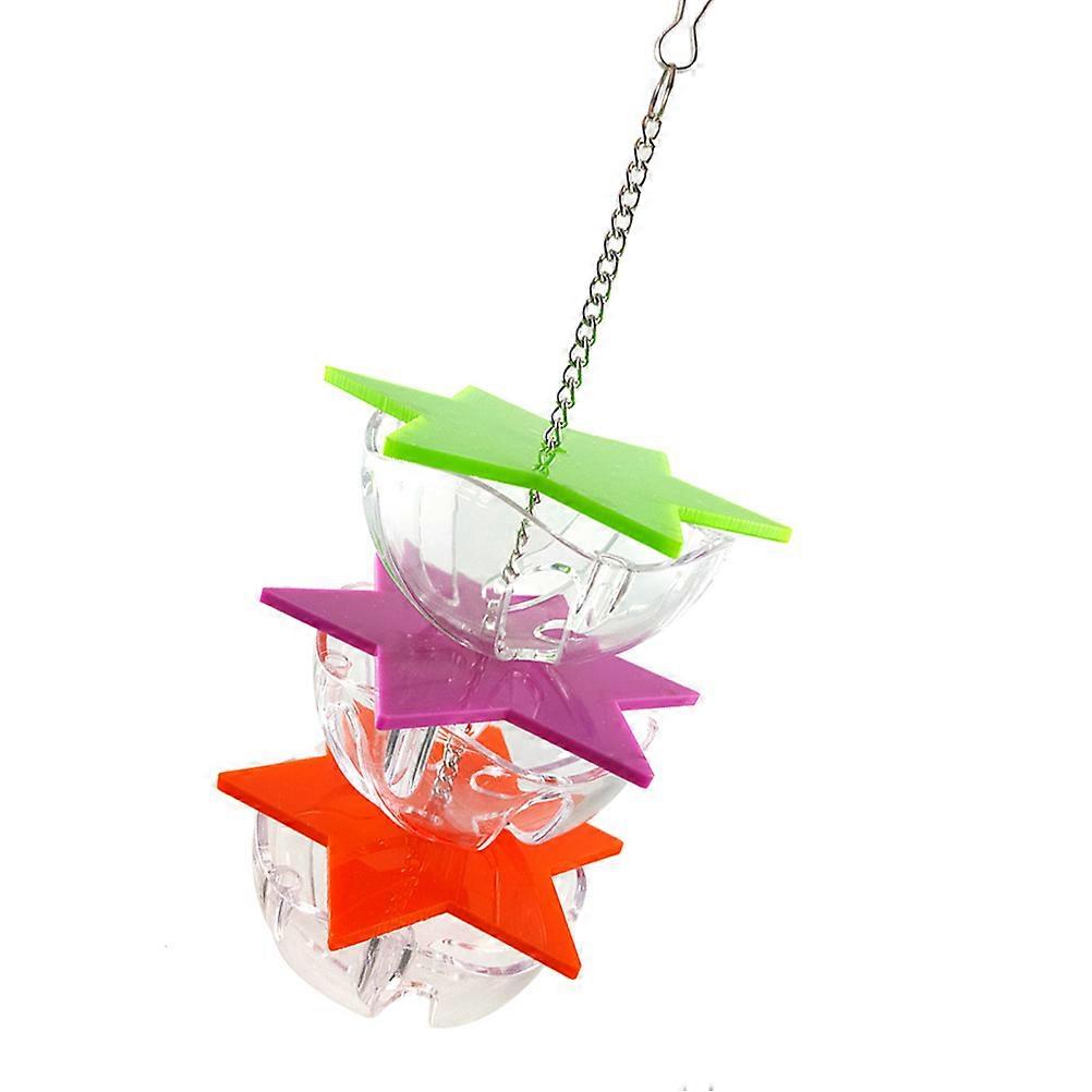 Parrot Foraging Toy and Bird Feeder with Acrylic Material Assorted Color 3 Layer for Cage Play