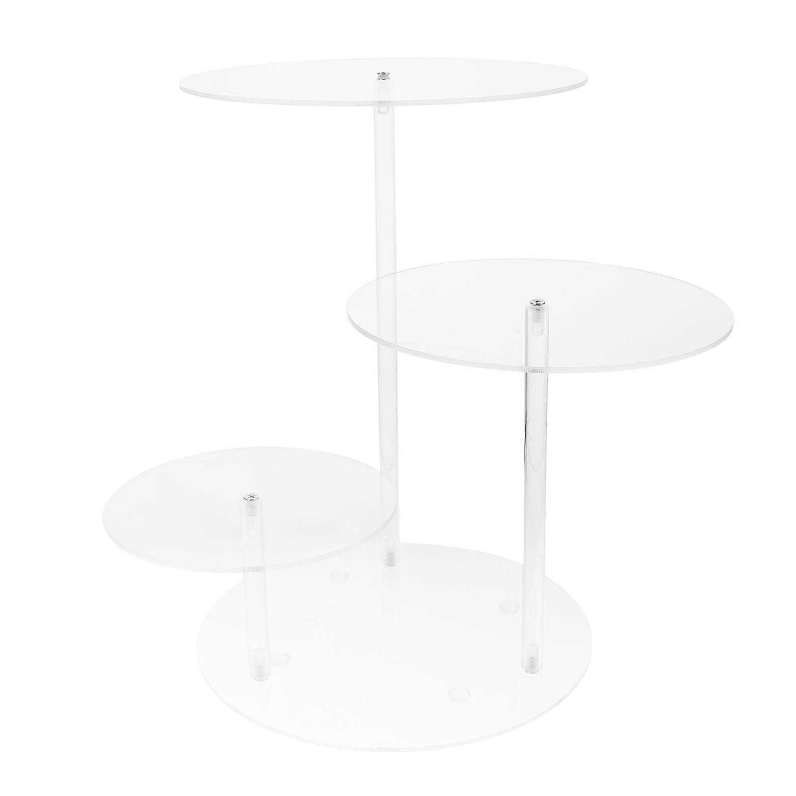 Stable Cookie Display Stand 30.00X22.50X22.50CM Clear Round For Dessert Table Showcase 1 Set