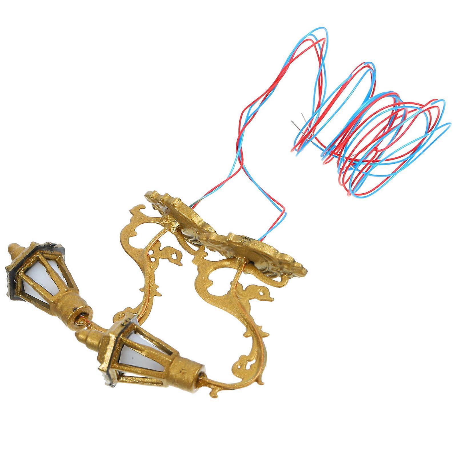 Golden Miniature Garden Light Model for Decoration Plastic Material with Realistic Details 2 Pieces