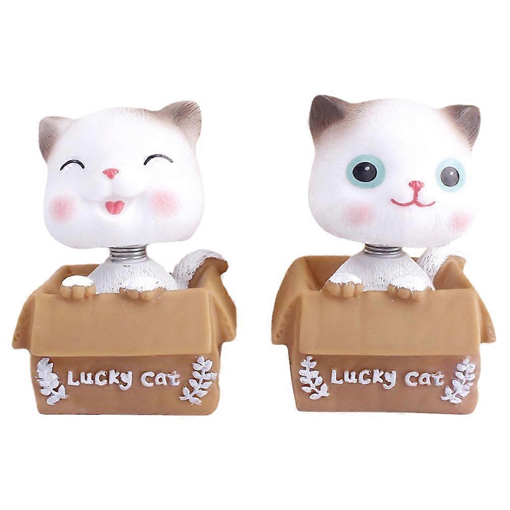 2pcs Vinyl Cat Ornaments Multi Functional Craft Decorations for Cakes, Cars, Home & Office – Compact Sturdy Tiny Figurines