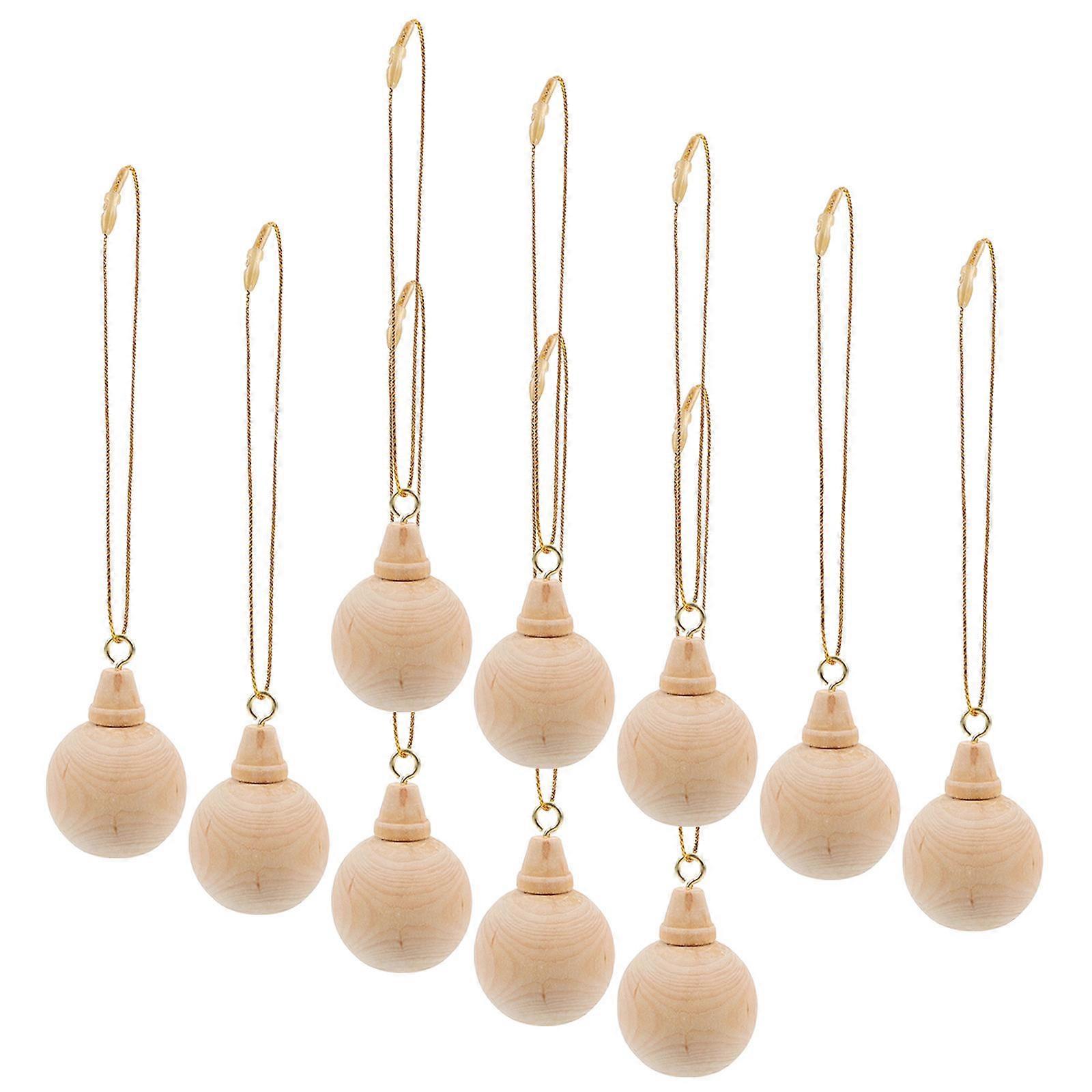 Blank Ornaments Crafting 10Pcs Christmas Trees Decorations 4X3cm Safe Wood Material for Unique Craft Projects
