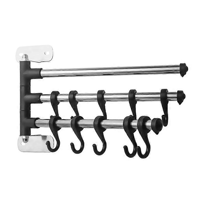 Wall Mounted 3 Tiers Swivel Towel Holder 180 Degree Swivel Hanging Storage Rack Rack Utensil Organizer