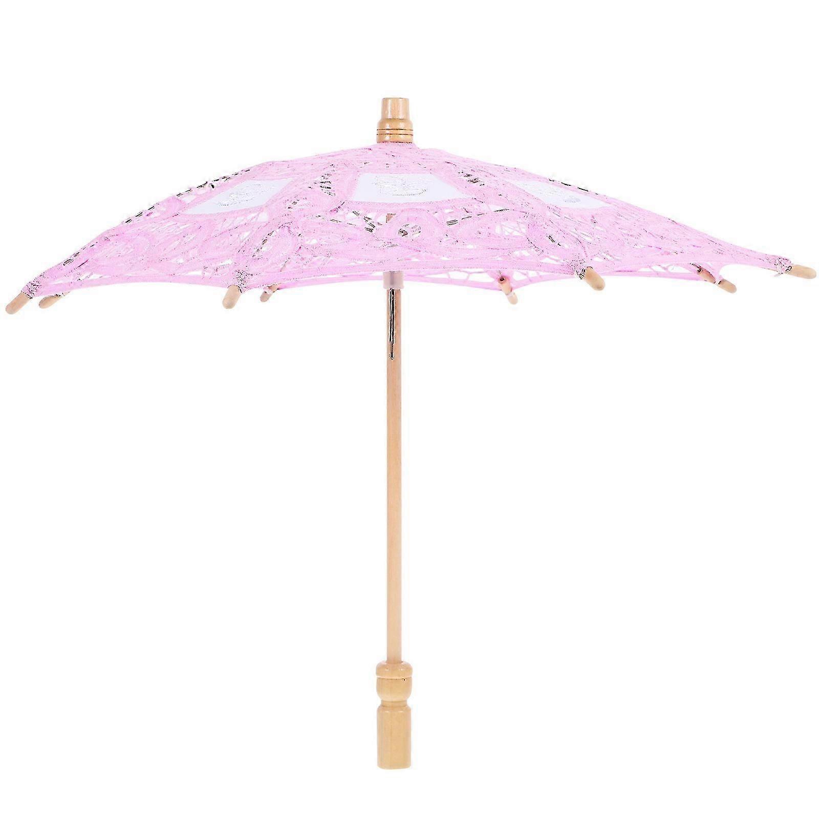 ビンテージパラソル傘レースブライダル写真小道具ピンク39.50X39.50X32.50CM日焼け止め1個