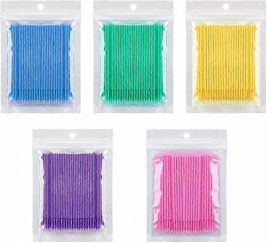 500-Pack Disposable Micro Applicator Brushes for Cosmetic Use
