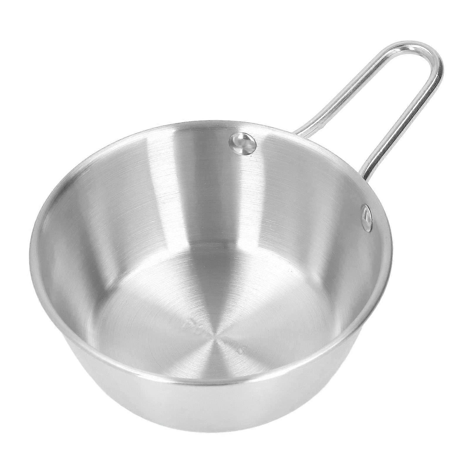 Stainl Steel AntiScalding Bowl With Handle Simple Design For Camping And Hiking Silver Ramen Bowl Soup Bowl Snack Bowl